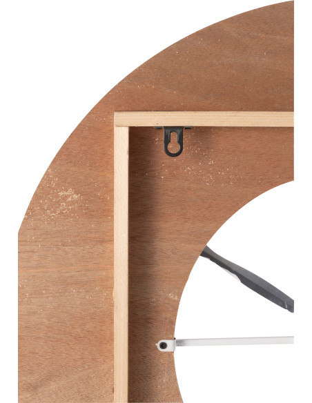 Horloge murale bord de mer Ronde 60 cm Bois MDF Métal Roseau Naturel Blanc Tressé Sodi 