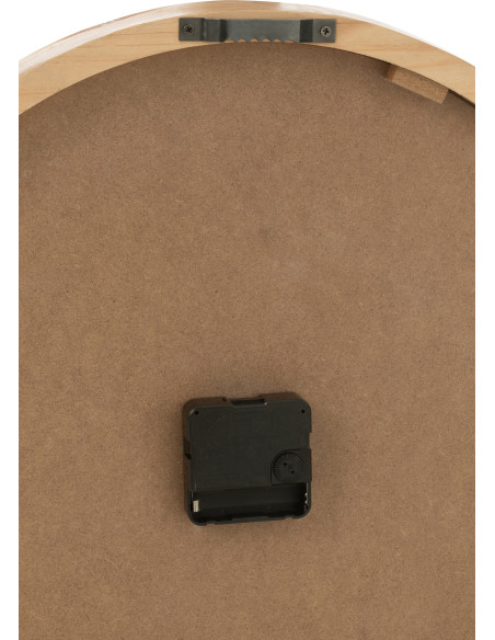 Horloge murale bord de mer Ronde 40 cm Bois Bois MDF Naturel Blanc Casania 