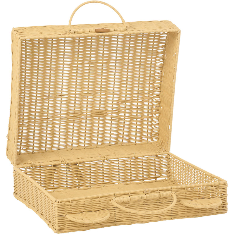 Grande Valise de rangement déco Ourson 50 cm Rotin synthétique Naturel Tressé Callisto 