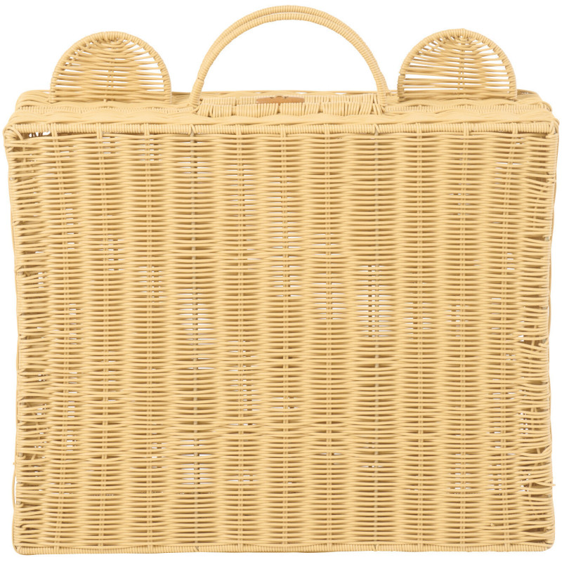 Grande Valise de rangement déco Ourson 50 cm Rotin synthétique Naturel Tressé Callisto 