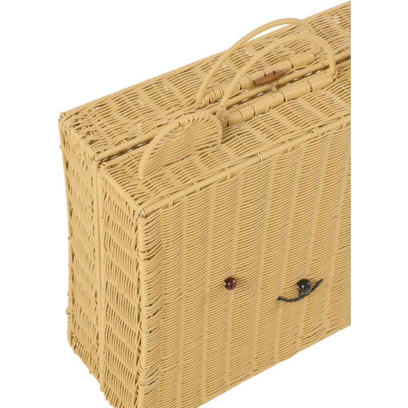 Grande Valise de rangement déco Ourson 50 cm Rotin synthétique Naturel Tressé Callisto 