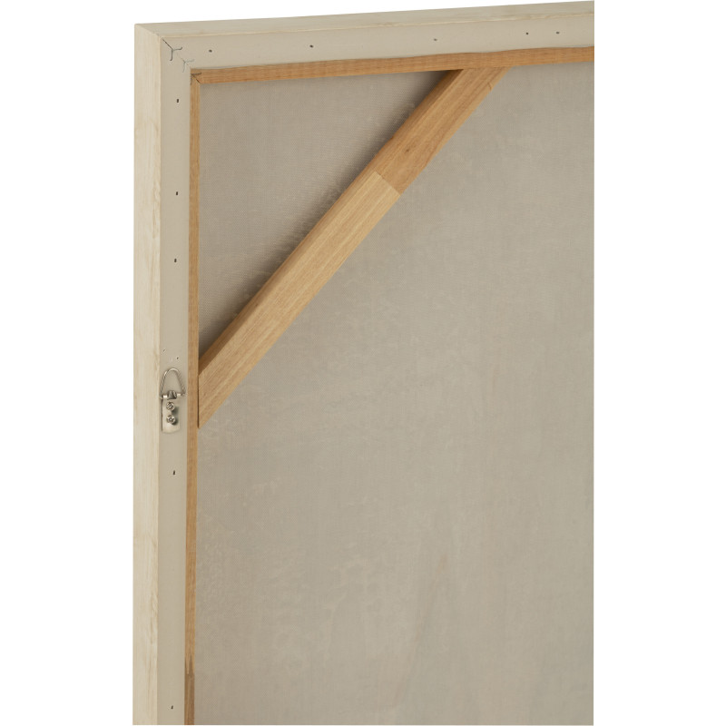Grande Toile murale peinte Voiliers Cadre bois naturel blanchi 122x85 Blanc Beige Tog 