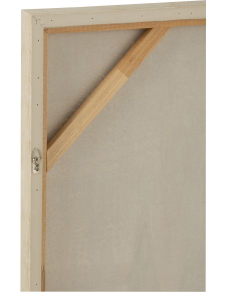 Grande Toile murale peinte Voiliers Cadre bois naturel blanchi 122x85 Blanc Beige Tog 
