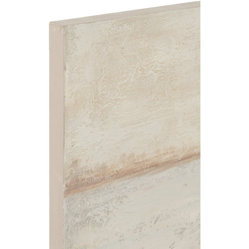 Grande Toile murale peinte Ponton & Barques 80x120 Bleu Beige Mog 