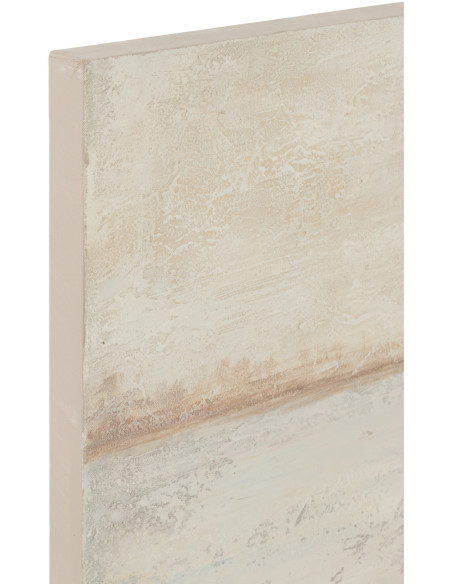 Grande Toile murale peinte Ponton & Barques 80x120 Bleu Beige Mog 