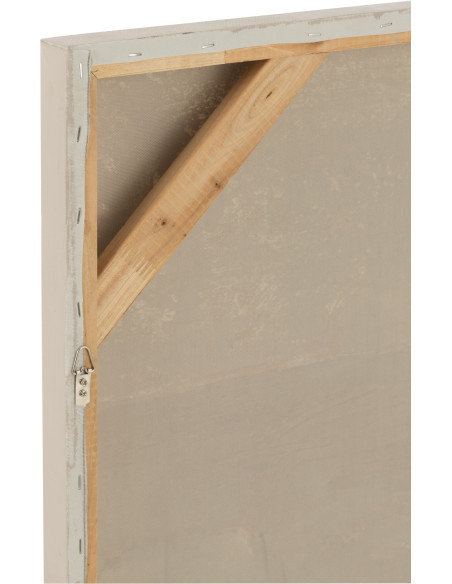 Grande Toile murale peinte Ponton & Barques 80x120 Bleu Beige Mog 