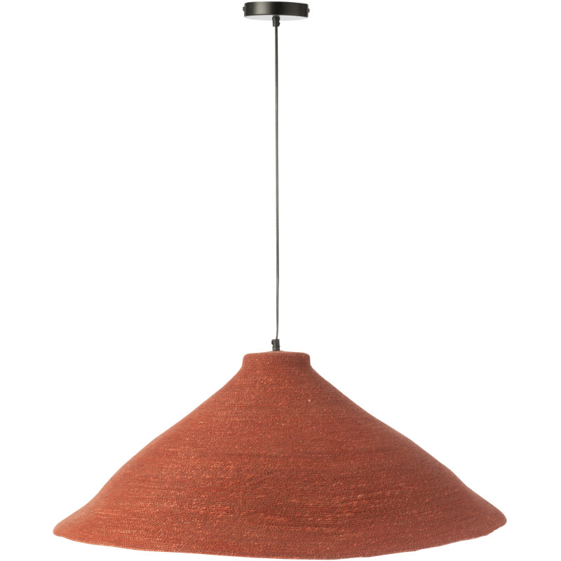 Grande Suspension Japandi organique D 82 cm Jonc de mer Terracotta Noryna 