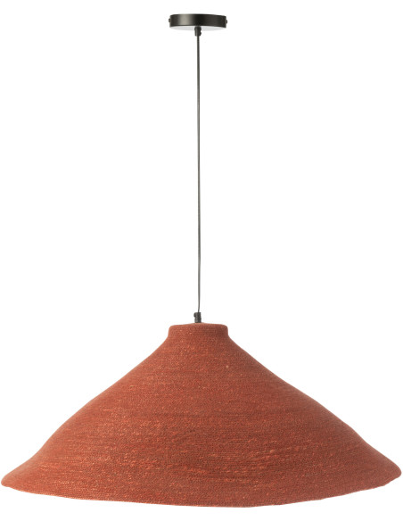 Grande Suspension Japandi organique D 82 cm Jonc de mer Terracotta Noryna 
