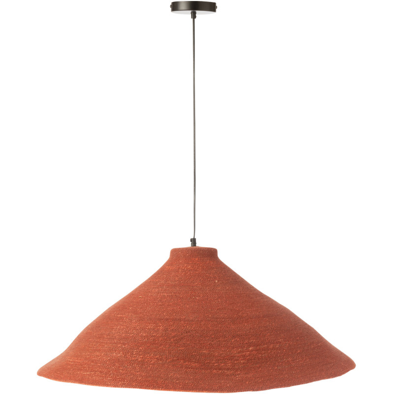Grande Suspension Japandi organique D 82 cm Jonc de mer Terracotta Noryna 