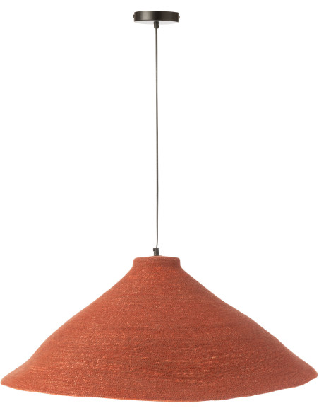 Grande Suspension Japandi organique D 82 cm Jonc de mer Terracotta Noryna 