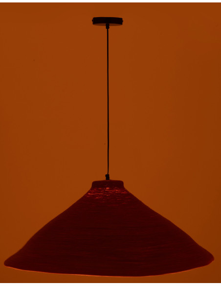 Grande Suspension Japandi organique D 82 cm Jonc de mer Terracotta Noryna 