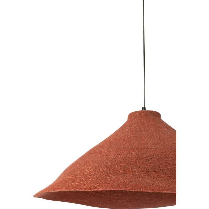 Grande Suspension Japandi organique D 82 cm Jonc de mer Terracotta Noryna 