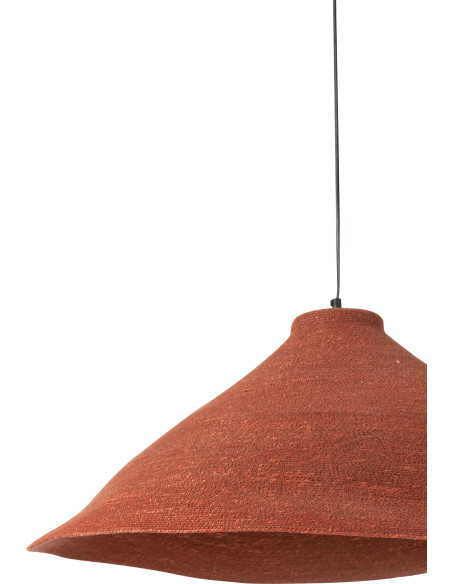 Grande Suspension Japandi organique D 82 cm Jonc de mer Terracotta Noryna 