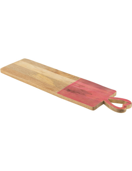 Grande Planche apéro XXL romantique chic Rectangulaire 74 cm Bois de manguier Naturel Rose Amorossi 