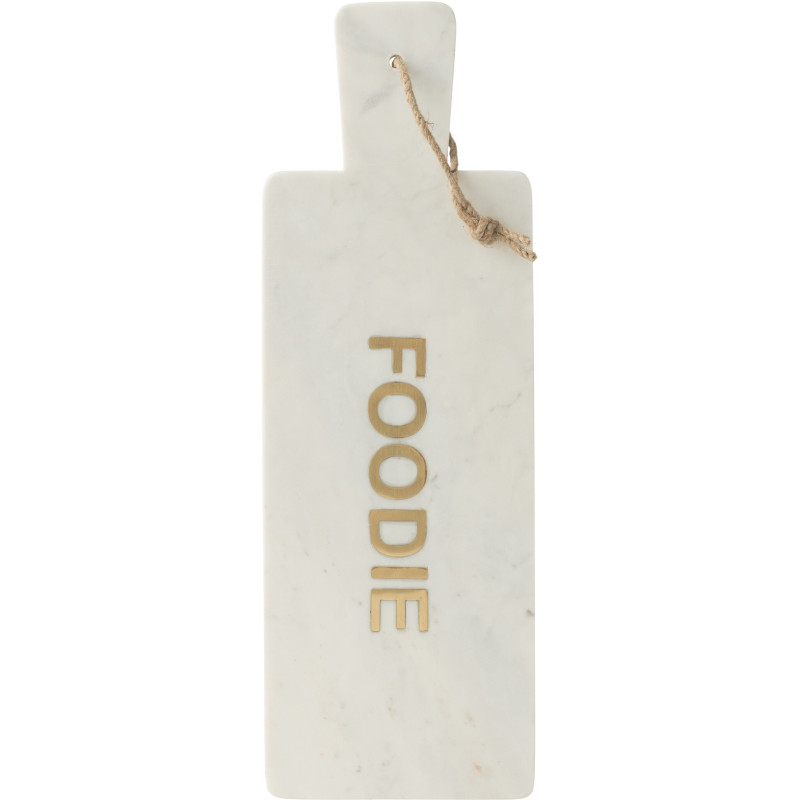 Grande Planche apéro design chic Rectangulaire 48 cm Marbre Blanc Doré Aperizia 