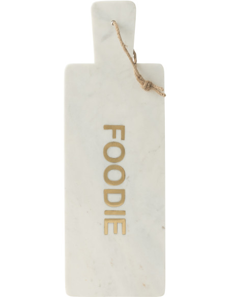 Grande Planche apéro design chic Rectangulaire 48 cm Marbre Blanc Doré Aperizia 