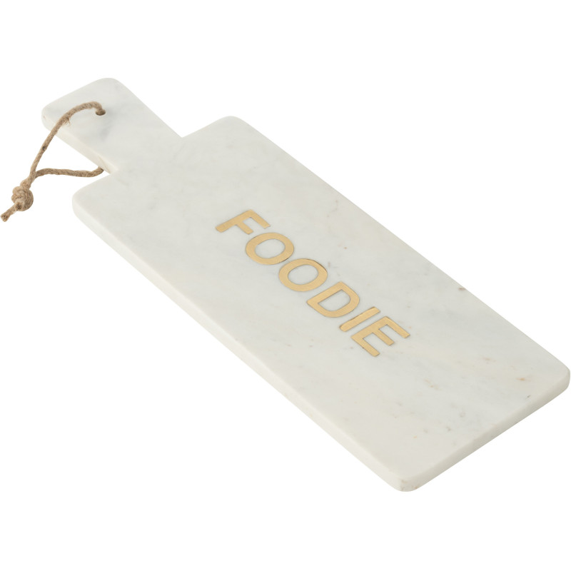 Grande Planche apéro design chic Rectangulaire 48 cm Marbre Blanc Doré Aperizia 