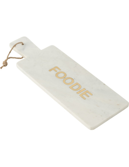 Grande Planche apéro design chic Rectangulaire 48 cm Marbre Blanc Doré Aperizia 