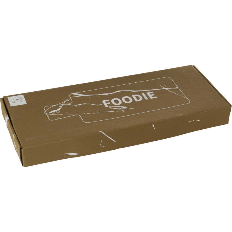Grande Planche apéro design chic Rectangulaire 48 cm Marbre Blanc Doré Aperizia 