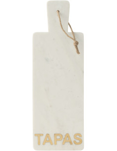 Grande Planche à tapas design chic Rectangulaire 48 cm Marbre Blanc Doré Aperizia 