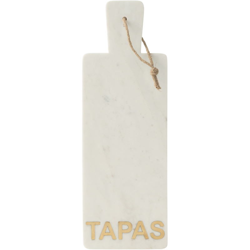 Grande Planche à tapas design chic Rectangulaire 48 cm Marbre Blanc Doré Aperizia 