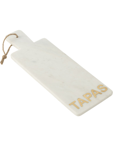 Grande Planche à tapas design chic Rectangulaire 48 cm Marbre Blanc Doré Aperizia 