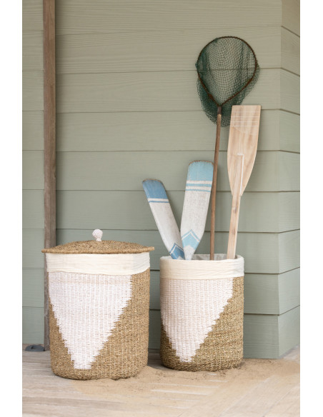 Grande Pagaie déco bord de mer à suspendre H 110 cm Bois de pin Naturel Blanchi Corde Takori 