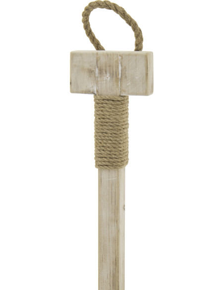 Grande Pagaie déco bord de mer à suspendre H 110 cm Bois de pin Naturel Blanchi Corde Takori 