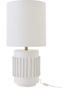 Grande Lampe à poser néo-classique H 71 cm Céramique Blanc Lin Striyava 