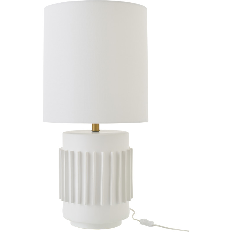 Grande Lampe à poser néo-classique H 71 cm Céramique Blanc Lin Striyava 