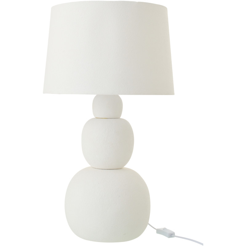 Grande Lampe à poser minimaliste chic H 67 cm Céramique Blanc Tissu Renee 