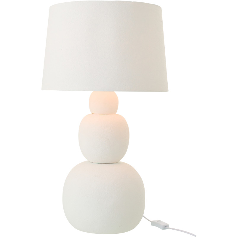 Grande Lampe à poser minimaliste chic H 67 cm Céramique Blanc Tissu Renee 