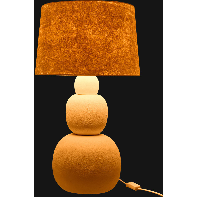 Grande Lampe à poser minimaliste chic H 67 cm Céramique Blanc Tissu Renee 