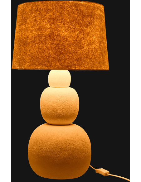 Grande Lampe à poser minimaliste chic H 67 cm Céramique Blanc Tissu Renee 