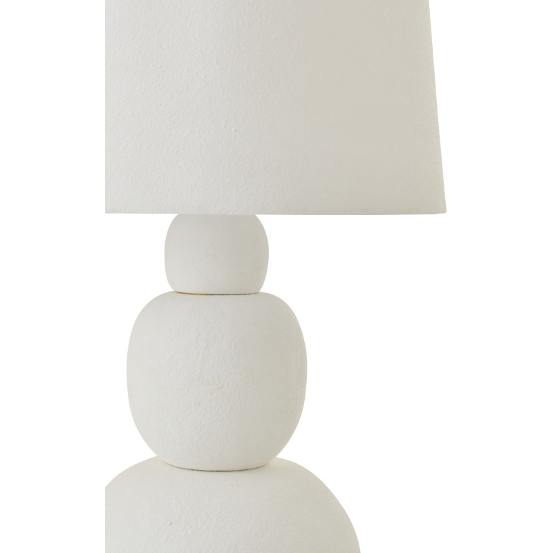 Grande Lampe à poser minimaliste chic H 67 cm Céramique Blanc Tissu Renee 