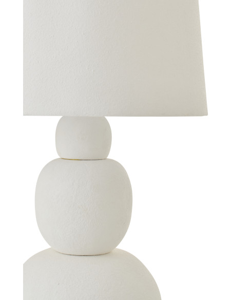 Grande Lampe à poser minimaliste chic H 67 cm Céramique Blanc Tissu Renee 