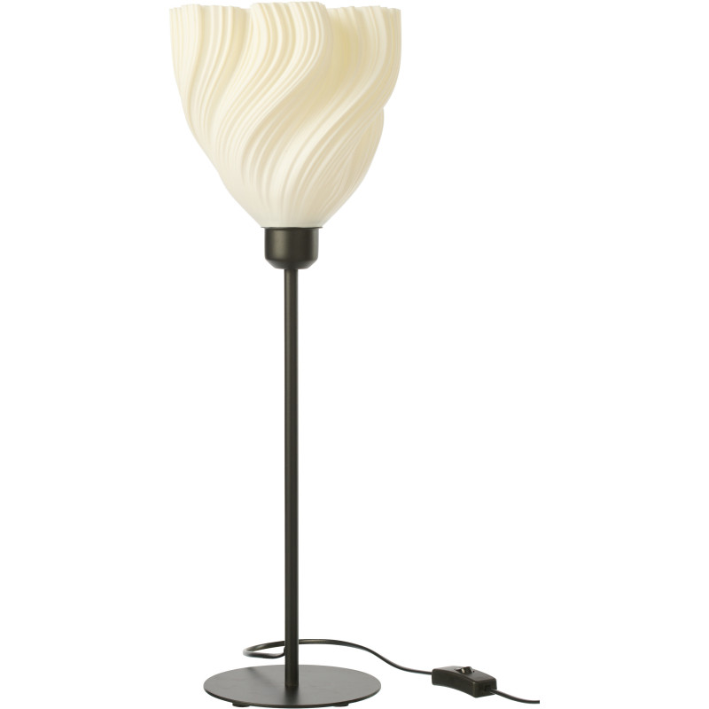 Grande Lampe à poser design Fleur H 57 cm Plastique Blanc Métal Noir Tulinea 