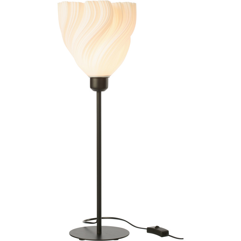 Grande Lampe à poser design Fleur H 57 cm Plastique Blanc Métal Noir Tulinea 