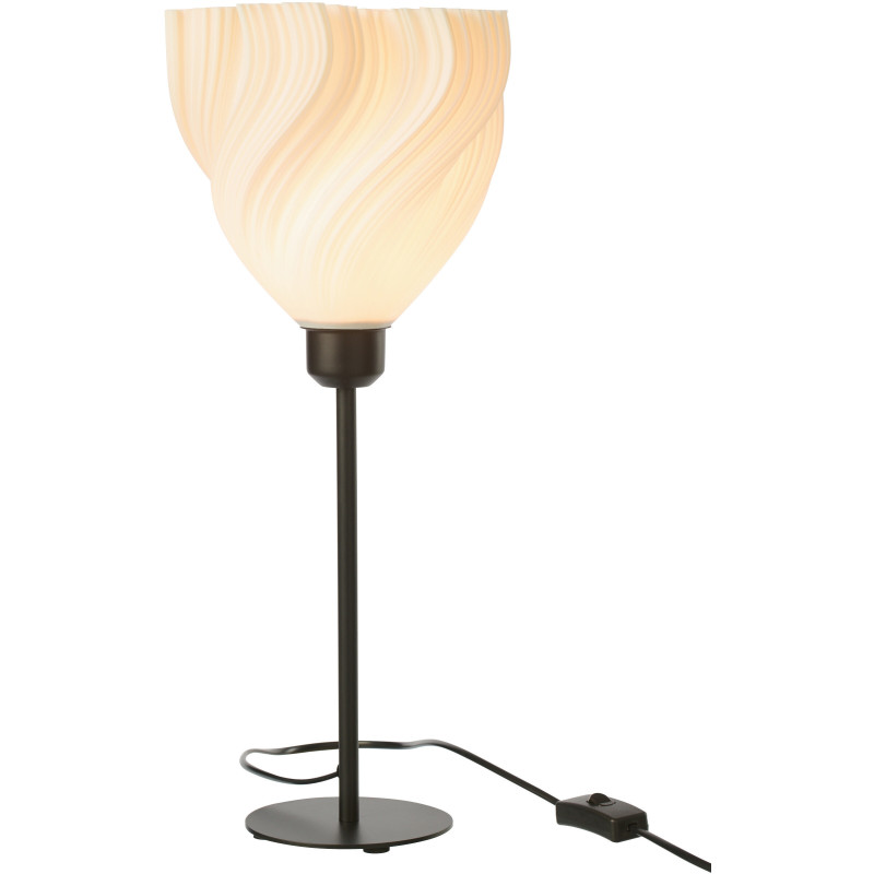 Grande Lampe à poser design Fleur H 47 cm Plastique Blanc Métal Noir Tulinea 