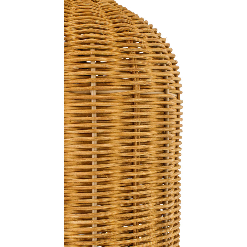 Grande Lampe à poser Cylindre bord de mer chic H 66 cm Rotin Naturel Tressé Tissu Blanc écru Rotyra 