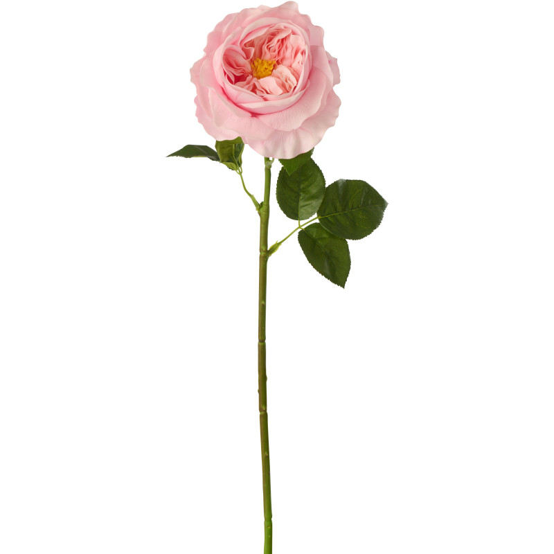 Grande Fleur artificielle réaliste Rose H 68 cm Tissu Rose clair Vert 