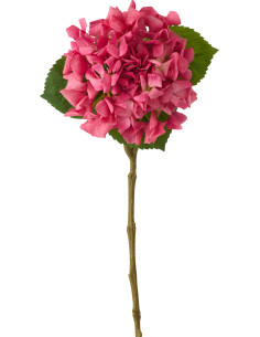 Grande Fleur artificielle réaliste Hortensia H 62 cm Tissu Rose foncé 
