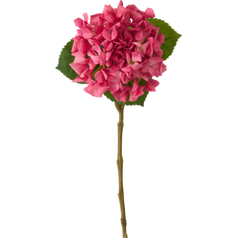 Grande Fleur artificielle réaliste Hortensia H 62 cm Tissu Rose foncé 