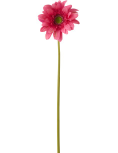 Grande Fleur artificielle réaliste Gerbera H 65 cm Tissu Rose Vert 