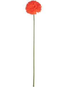 Grande Fleur artificielle réaliste Chrysanthème H 78 cm Tissu Orange Plastique Vert 