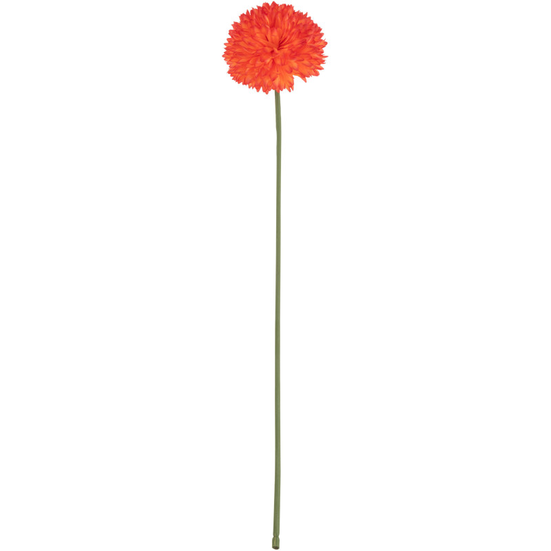Grande Fleur artificielle réaliste Chrysanthème H 78 cm Tissu Orange Plastique Vert 