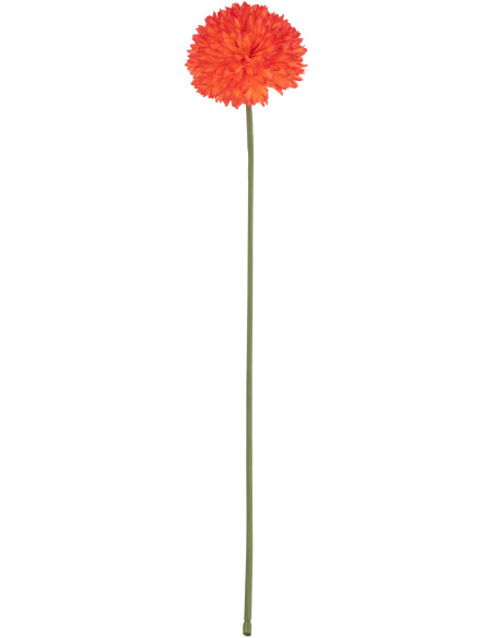 Grande Fleur artificielle réaliste Chrysanthème H 78 cm Tissu Orange Plastique Vert 