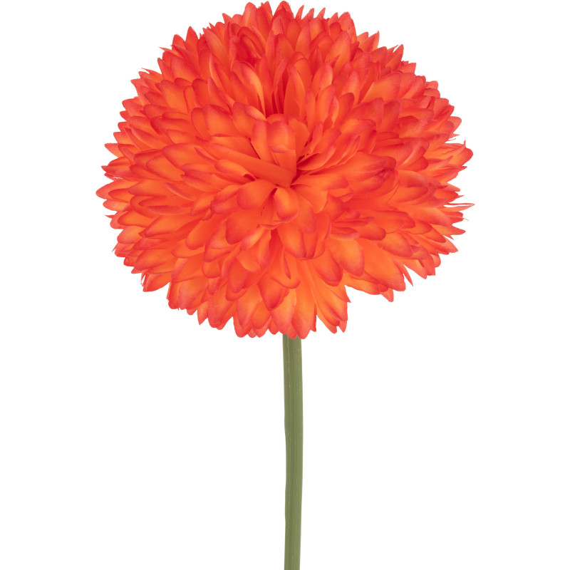 Grande Fleur artificielle réaliste Chrysanthème H 78 cm Tissu Orange Plastique Vert 