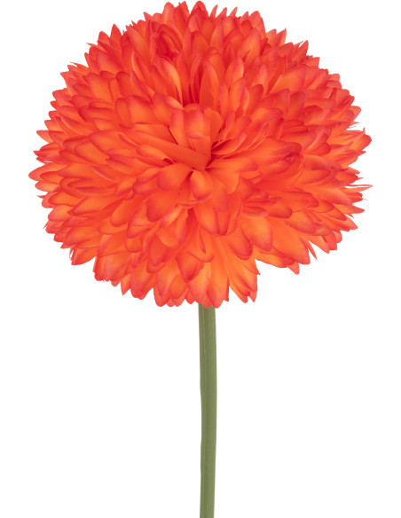 Grande Fleur artificielle réaliste Chrysanthème H 78 cm Tissu Orange Plastique Vert 