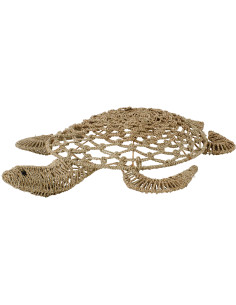 Grande Décoration murale bord de mer Tortue H 110 cm Jonc de mer Naturel Chelonia 